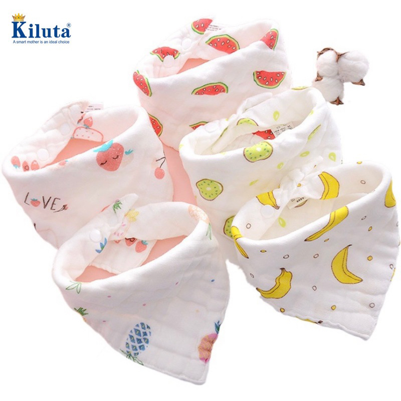 Khăn yếm xô tam giác organic cao cấp/ khăn 2 cúc bấm