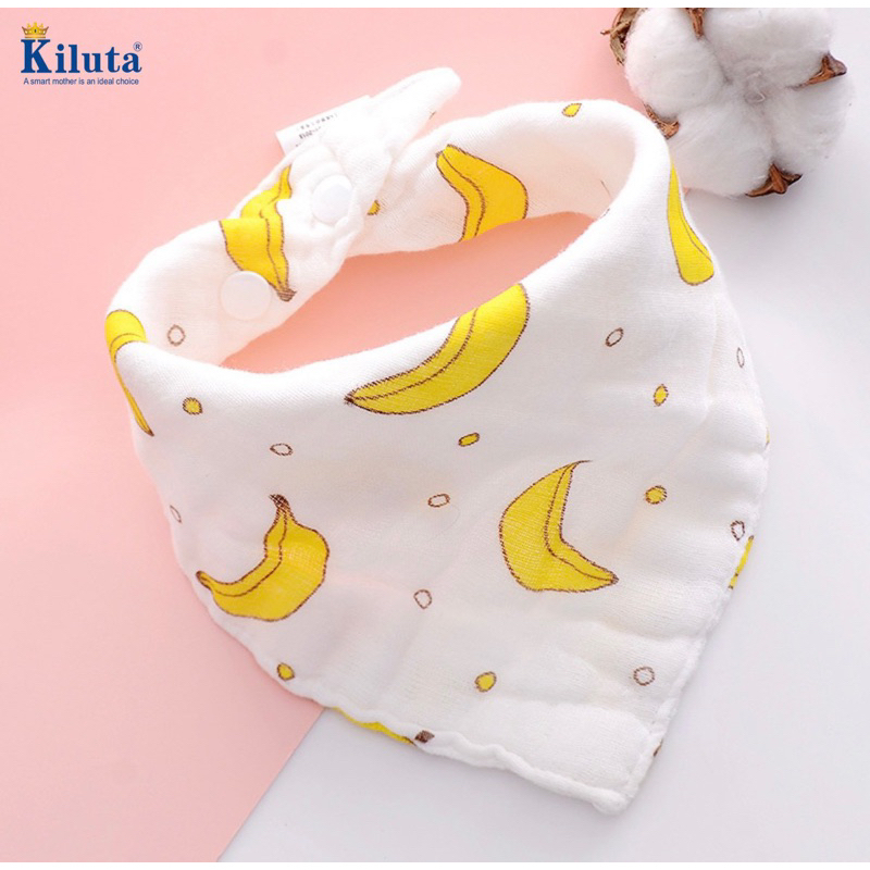 Khăn yếm xô tam giác organic cao cấp/ khăn 2 cúc bấm