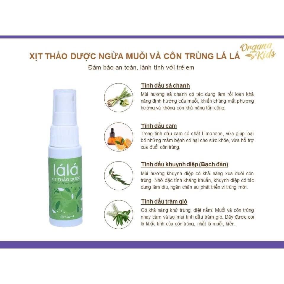 Xịt thảo dược Lá Lá Laco đuổi côn trùng