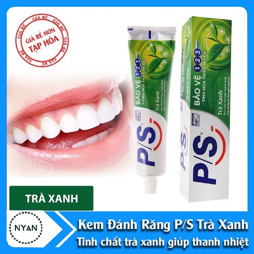 Kem đánh răng PS tinh chất trà xanh thiên nhiên bảo vệ 123 30g- Hàng tặng