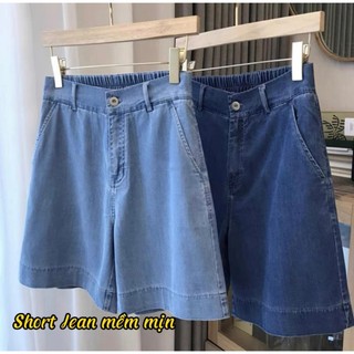 Quần short đùi bò jean giấy lưng cao cạp 1 cúc co giãn M18_H2TFashion