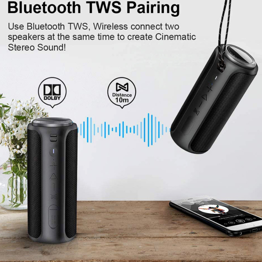 Loa LenoPlay S12| Loa nghe nhạc Bluetooth Công suất 30W, Pin 4000mAh, Kháng nước - Chính hãng, Bảo hành 12Th - OBIBI