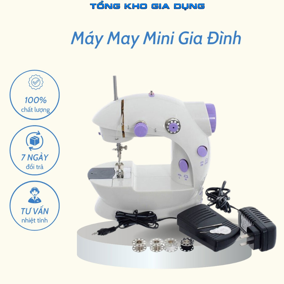 Máy may mini để bàn gia đình - Máy khâu cầm tay Mini gia đình siêu tiện lợi New cho mọi nhà