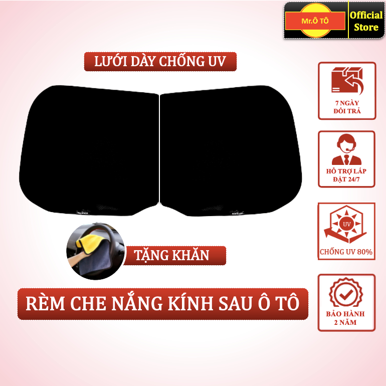 Rèm che nắng kính sau ô tô, kính hậu ô tô, kính phía cốp ô tô chống UV Mr Ô Tô - Bảo hành 2 năm.