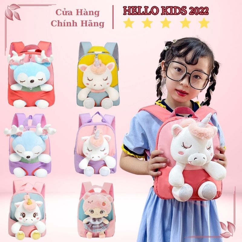 Balo bé gái, balo ngựa Pony xinh xắn cho bé đi học mẫu giáo mầm non chất liệu cao cấp Hello Kids
