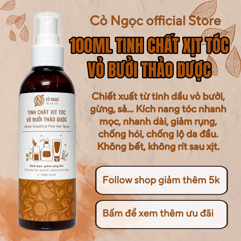 100ML SERUM TINH CHẤT VỎ BƯỞI VÀ THẢO DƯỢC, KÍCH TÓC NHANH DÀI, GIẢM RỤNG, KÍCH MỌC TÓC CON