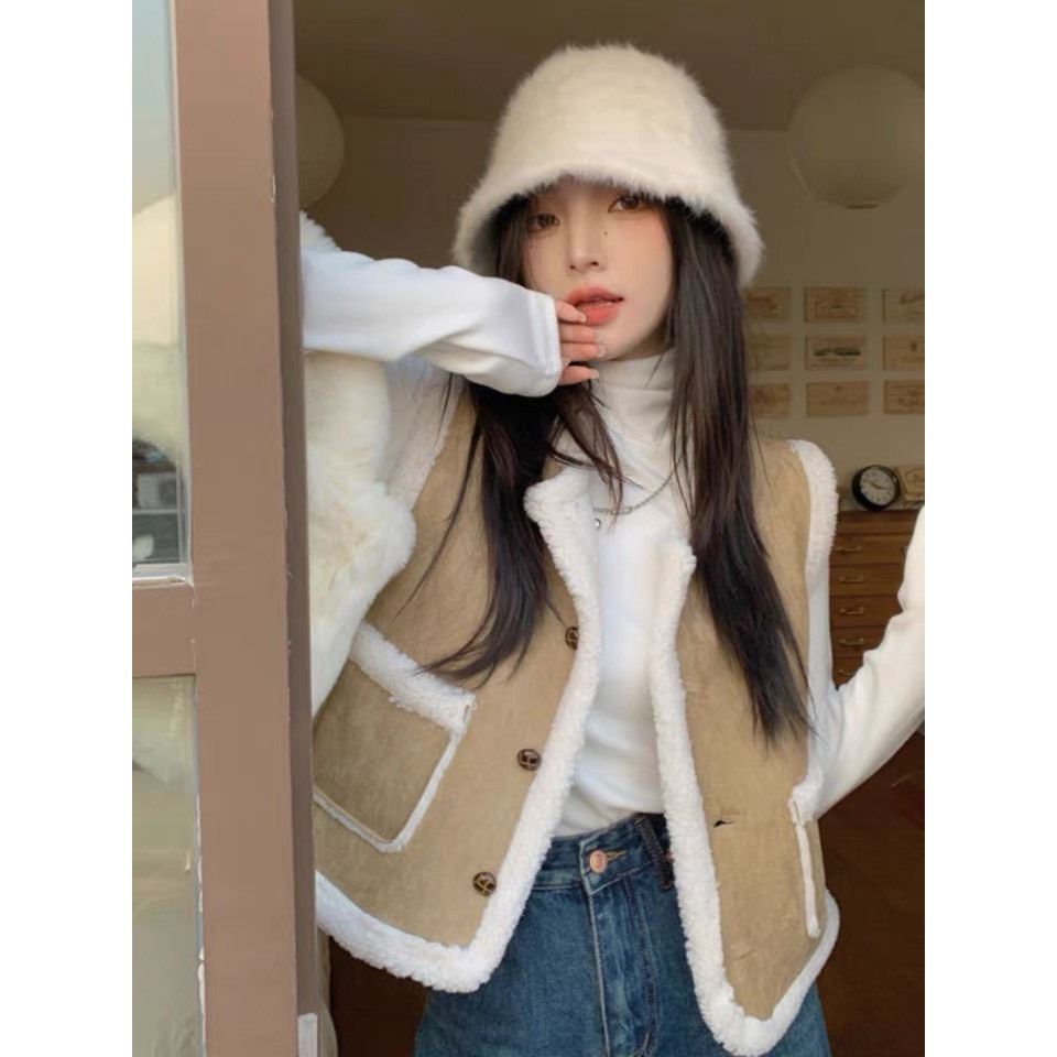 Áo khoác gile nữ lót lông siêu ấm hàng cao cấp loại 1 TRẺ TRUNG NĂNG ĐỘNG phong cách ullzang Hàn Quốc mới 2023 HAVII