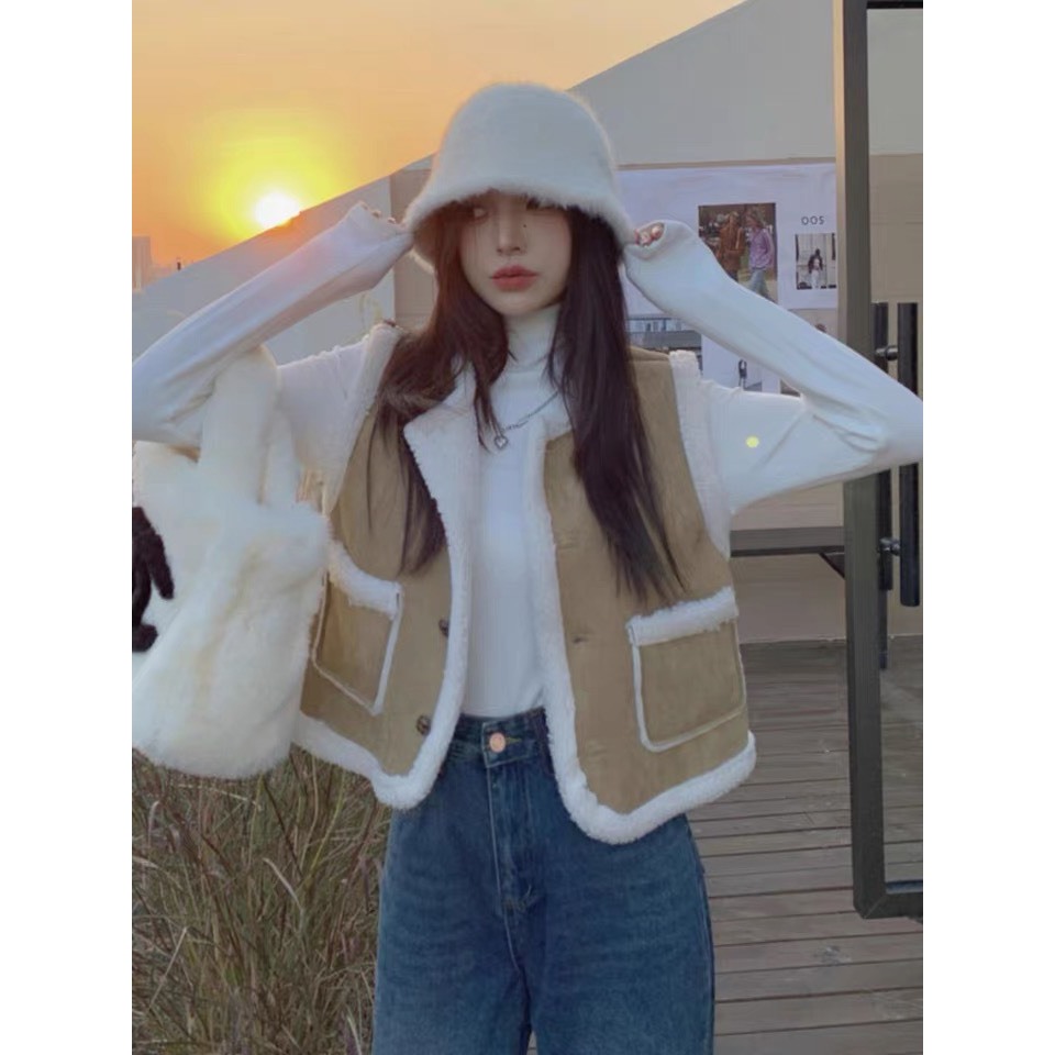 Áo khoác gile nữ lót lông siêu ấm hàng cao cấp loại 1 TRẺ TRUNG NĂNG ĐỘNG phong cách ullzang Hàn Quốc mới 2023 HAVII