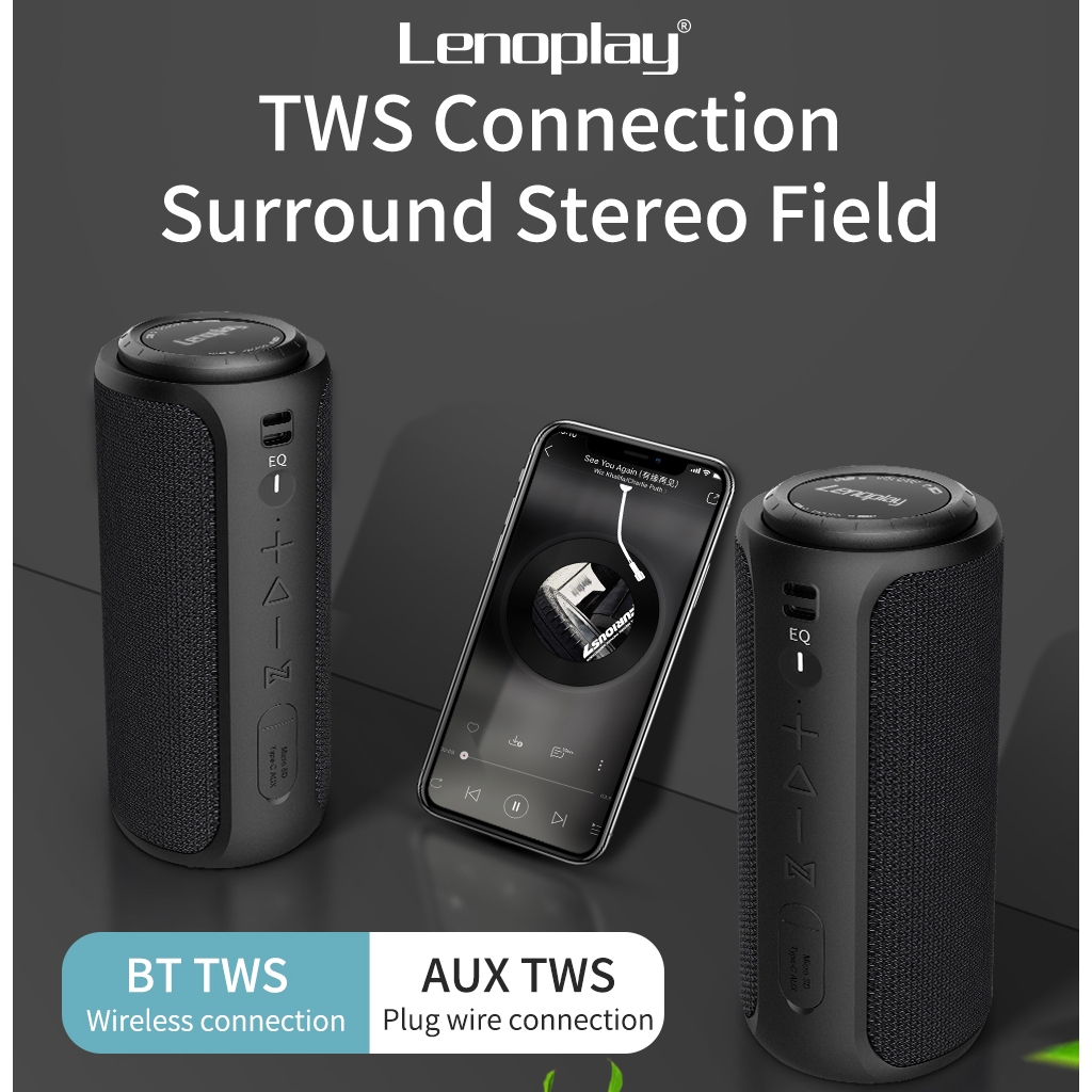 Loa LenoPlay S12| Loa nghe nhạc Bluetooth Công suất 30W, Pin 4000mAh, Kháng nước - Chính hãng, Bảo hành 12Th - OBIBI