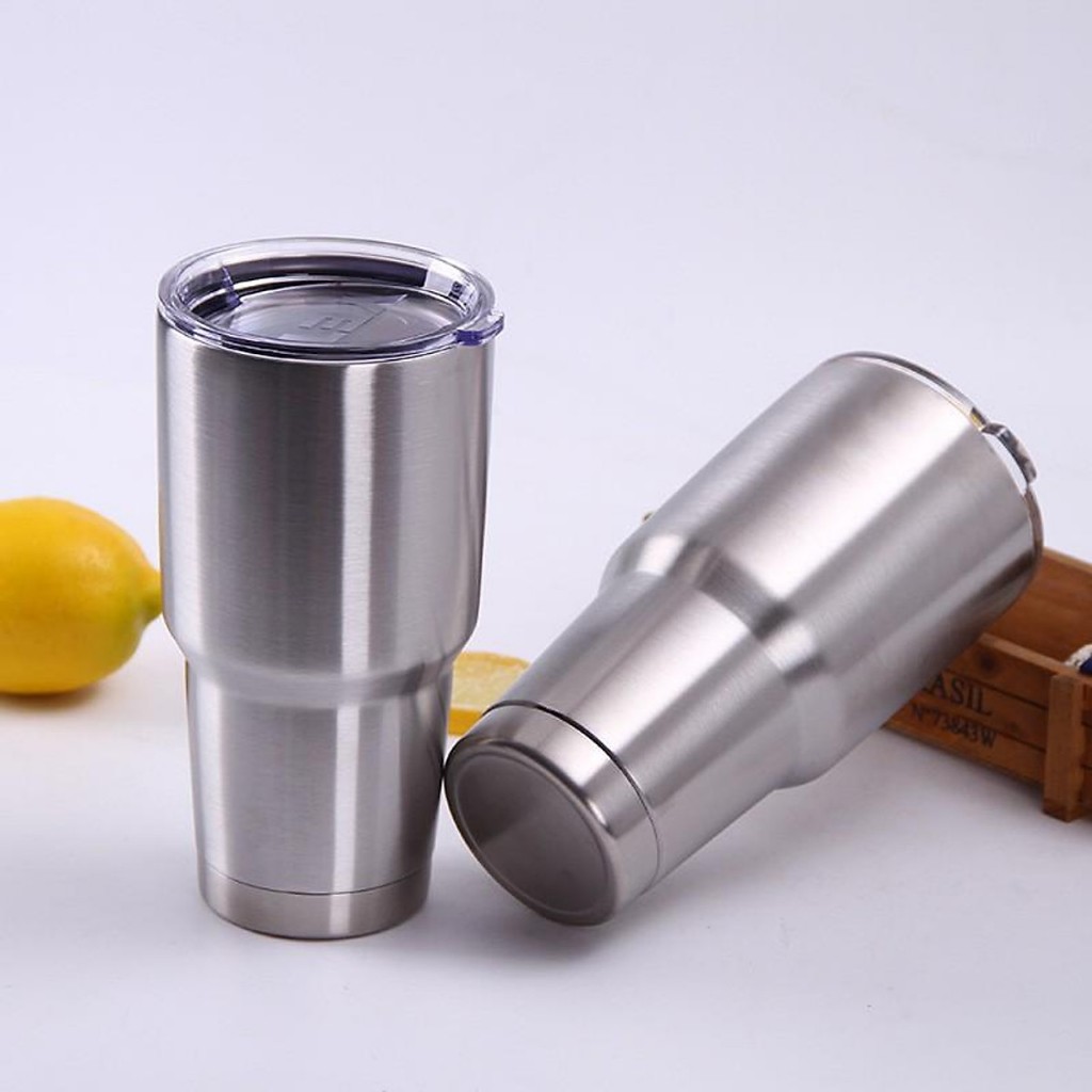 Ly giữ nhiệt Inox 900ml Có Nắp Chống Tràn Kèm Túi Xách, 2 Ống Hút Và Cọ Rửa