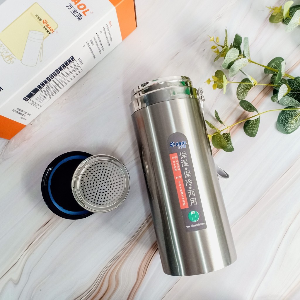 Bình Giữ Nhiệt 1200ml XinLang INOX 304 DÀY KÈM LƯỚI LỌC VÀ DÂY ĐEO