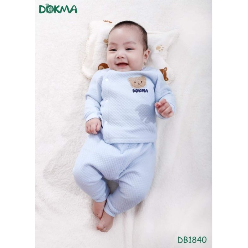Bộ sơ sinh trần bông cài lệch Dokma bé trai, bé gái DB1840