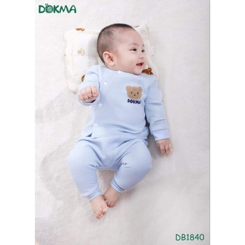 Bộ sơ sinh trần bông cài lệch Dokma bé trai, bé gái DB1840