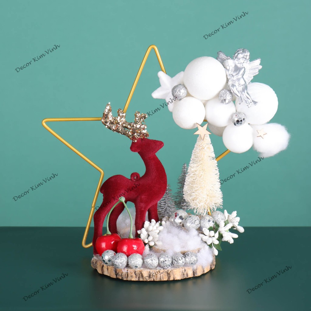 Tiểu Cảnh Ngôi Sao Noel Trang Trí Noel Giáng Sinh KỀM ĐÈN