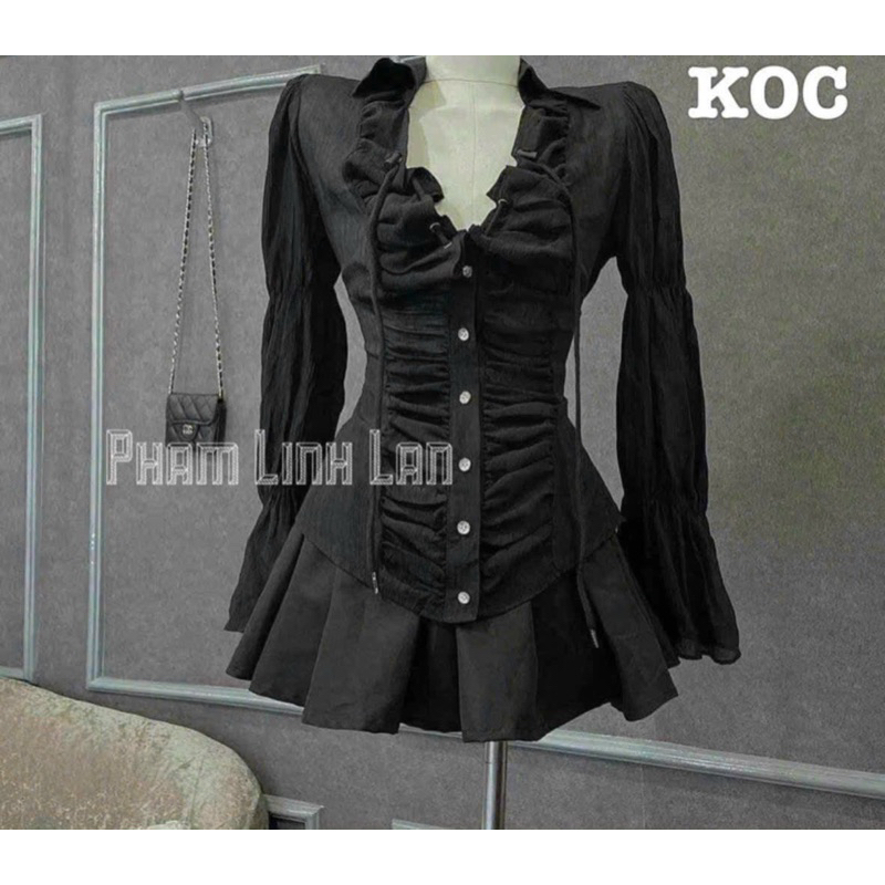 Set Áo Bèo Tay Loe + Chân Váy