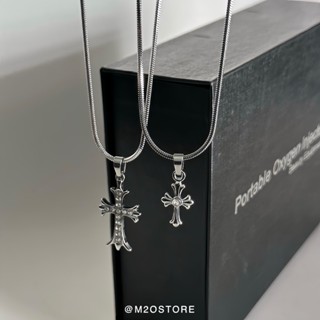 Dây Chuyền Lụa Mảnh Phối Charm Chữ Thập Thép Titan Chống Gỉ,Vòng Cổ Unisex M20store Đơn Giản Dễ Phối