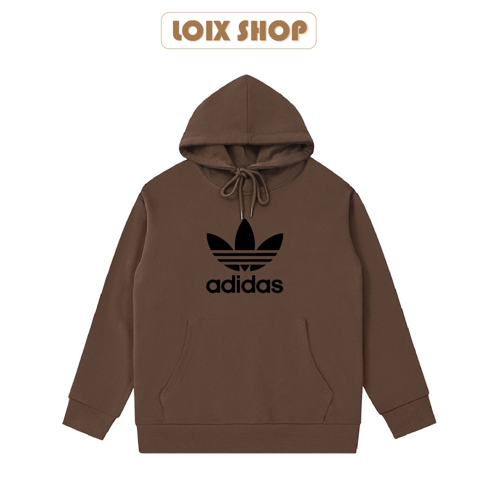 Áo hoodie Adidas nỉ bông siêu dày mũ zip bassic form rộng nam nữ unisex, khoác hoodie oversize LOIX