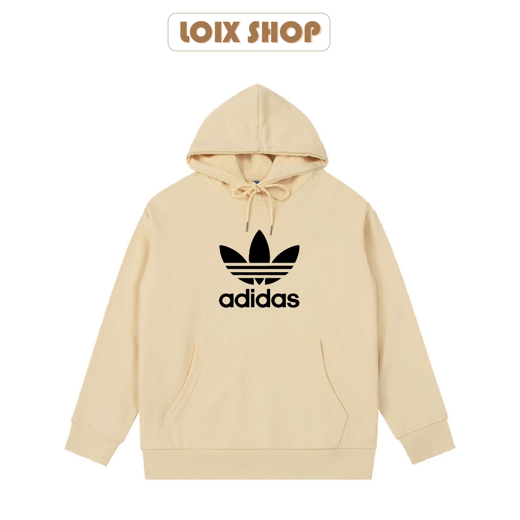 Áo hoodie Adidas nỉ bông siêu dày mũ zip bassic form rộng nam nữ unisex, khoác hoodie oversize LOIX
