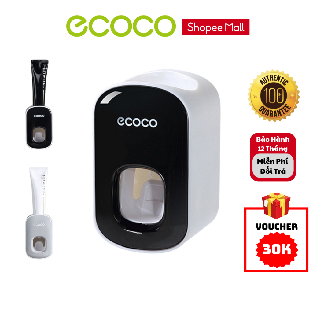 Bộ Nhả Kem Đánh Răng Đơn ECOCO, Nhả Kem Gắn Tường Cao Cấp Chất Liệu Nhựa ABS (TVQ store)