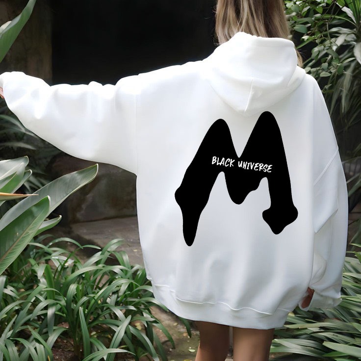 Áo HOODIE chữ M BlackUniverse chất nỉ bông cao cấp không xù lông