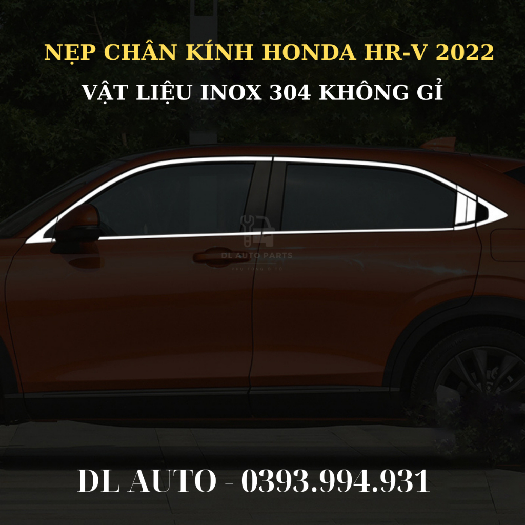 Bộ Nẹp Chân Kính, Cong Kính Xe Honda HRV 2022-2023 Mẫu Inox Cao Cấp