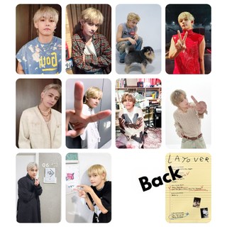 Set 10 card giấy bo góc in 2 mặt ảnh bts - v taehyung layover