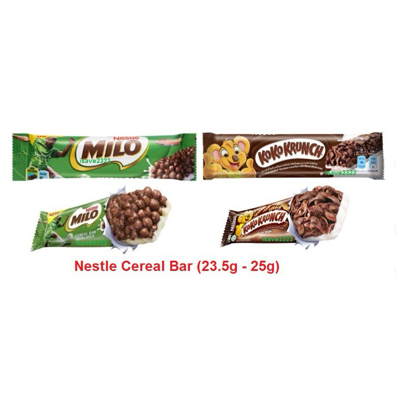 lBánh ngũ  Nestlé Milo Bar thanh 23.5g/ Koko Krunch thanh 25g