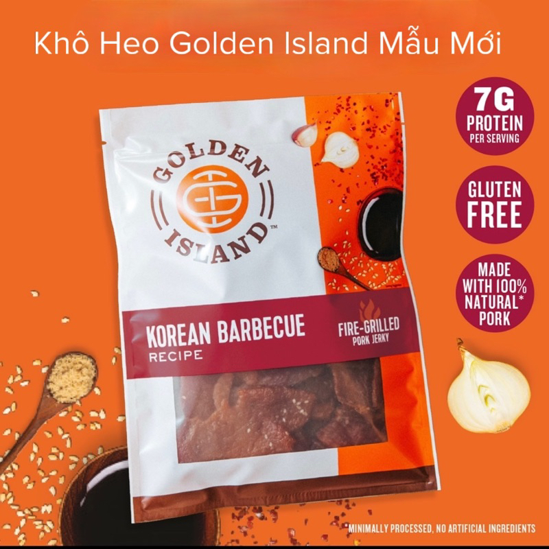 Khô Heo GOLDEN ISLAND KOREAN BBQ PORK JERKY 410G Mẫu Mới