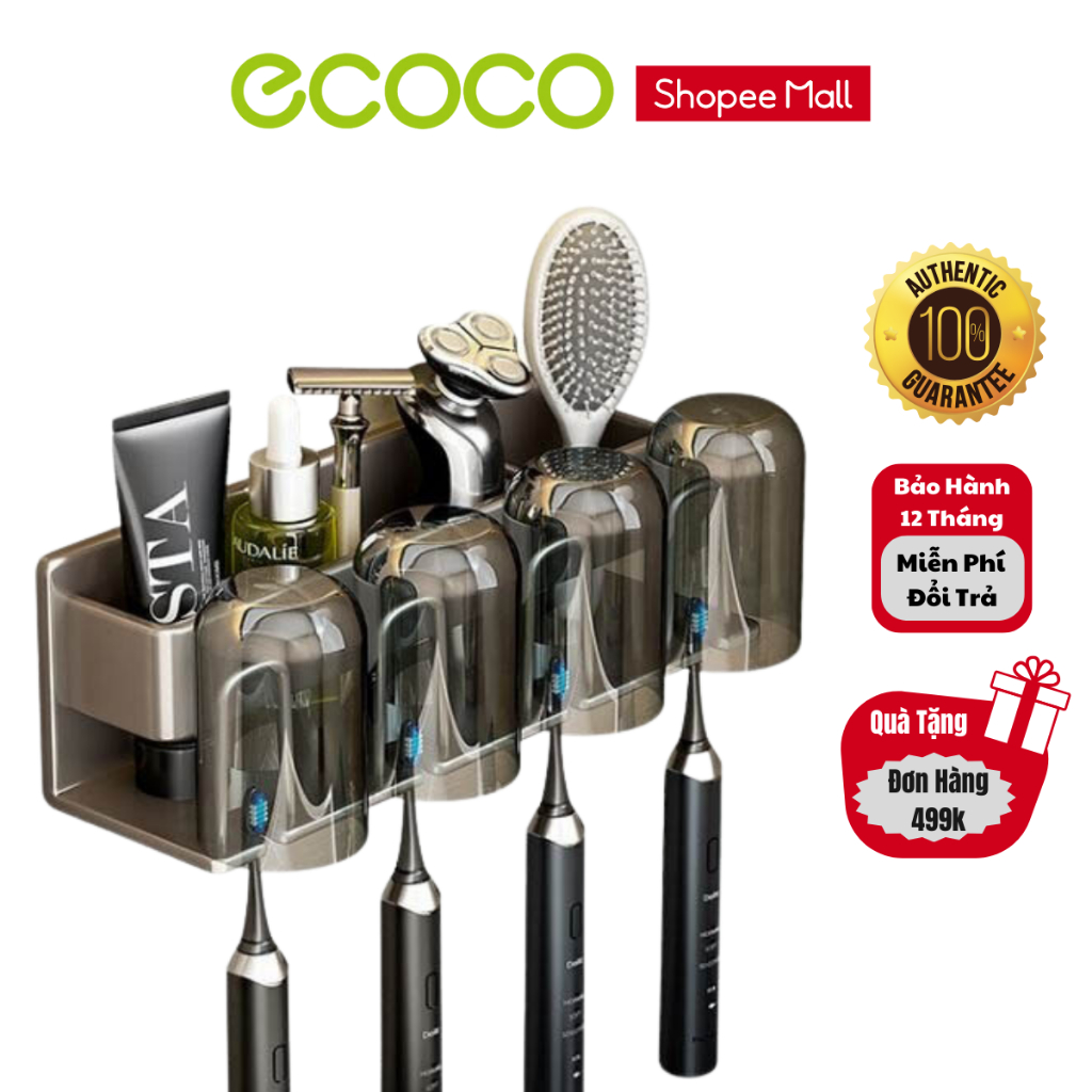 Bộ Nhả Kem Đánh Răng Tự Động Kyta Chất Liệu Nhôm Cao Cấp, Kệ Để Đồ Phòng Tắm, Gắn Tường Không Cần Khoan Đục (TVQ store)