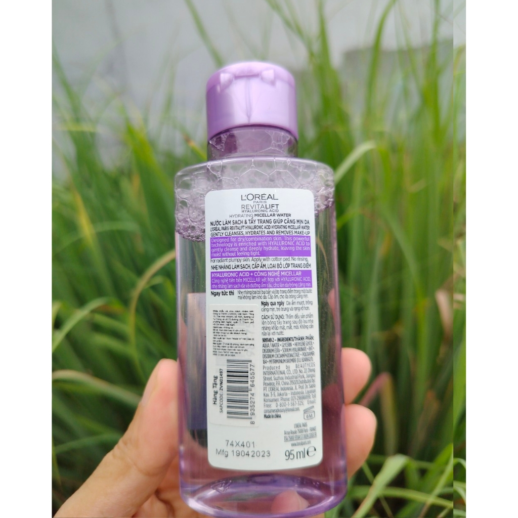 Nước Tẩy Trang LOréal Paris Dành Cho Da Dầu 95ml Revitalift Crystal Purifying Micellar Water- Hàng Tặng