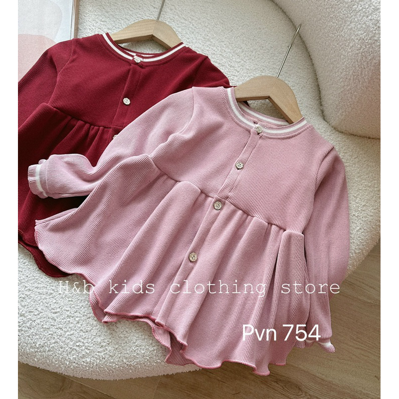 Bộ tăm nhung vạt sóng bé gái