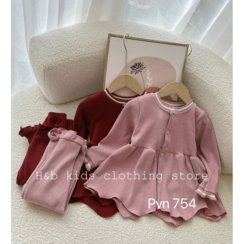 Bộ tăm nhung vạt sóng bé gái