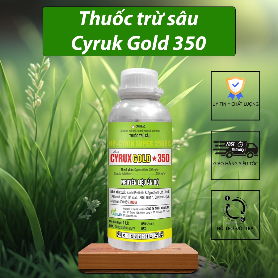 Thuốc Trừ Sâu Bệnh Cyruk Gold 350SC - Diệt Sạch Côn Trùng, Sâu Hại, Trứng, Ấu Trùng Trong Đất Của Côn Trùng Miệng Nhai