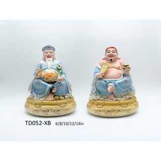 Cặp tài địa sứ đức hoá cao 20cm - 8 in - tượng thần tài thổ địa sứ cao cấp