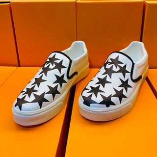 Giày lười nam đế cao in sao đen nền trắng amiri full size 38-43