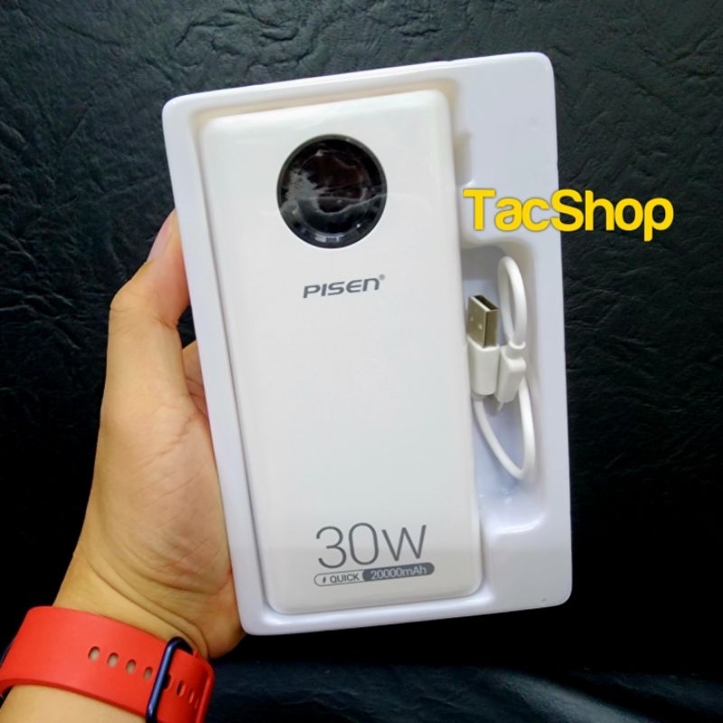 Pin sạc dự phòng Pisen Quick TS-D337 20000mAh hỗ trợ sạc nhanh 30W Chính Hãng