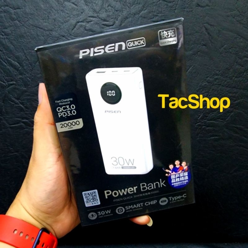 Pin sạc dự phòng Pisen Quick TS-D337 20000mAh hỗ trợ sạc nhanh 30W Chính Hãng