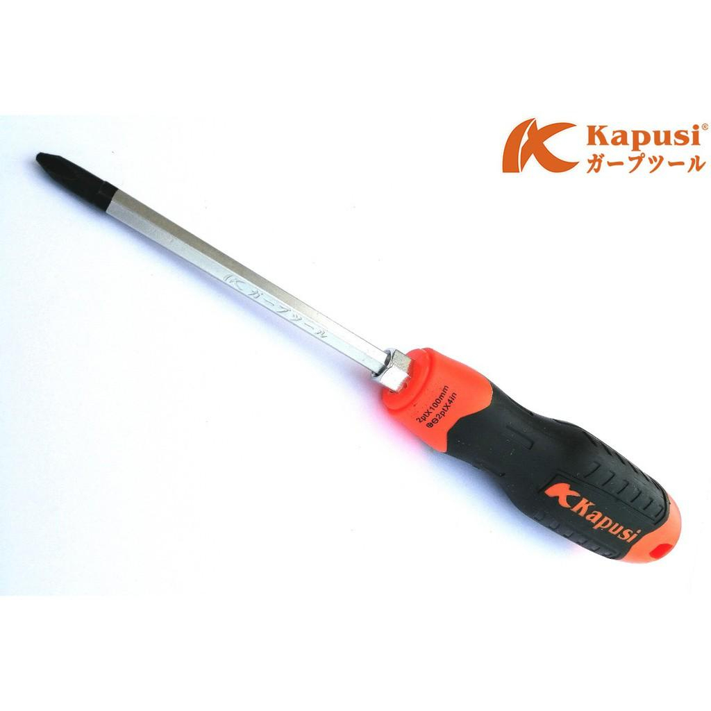 Tua vít đảo đầu sửa xe kapusi nhật bản dài 100-150-200mm phi 6 thép cr-v cán cao su chắc chắn