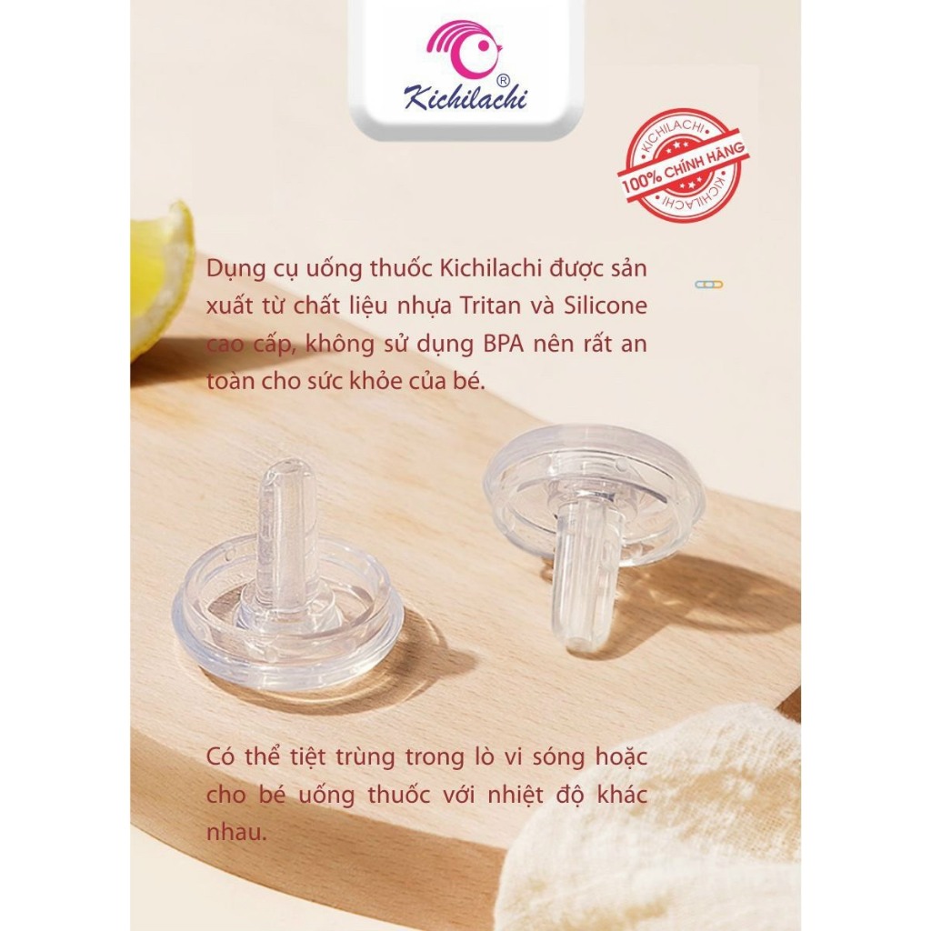 Dụng cụ uống thuốc silicon kichilachi hình hươu cho bé