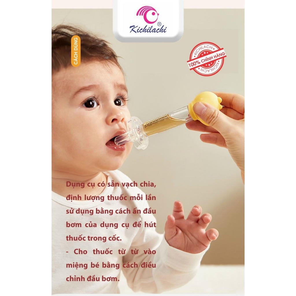 Dụng cụ uống thuốc silicon kichilachi hình hươu cho bé