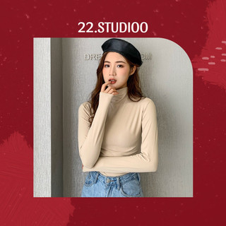 𝟮𝟮.𝗦𝘁𝘂𝗱𝗶𝗼𝗼 ~ Áo giữ nhiệt nữ cổ cao áo giữ nhiệt cao lót nỉ mỏng bigsize áo giữ nhiệt cổ 5 phân mẫu mới ấm áp
