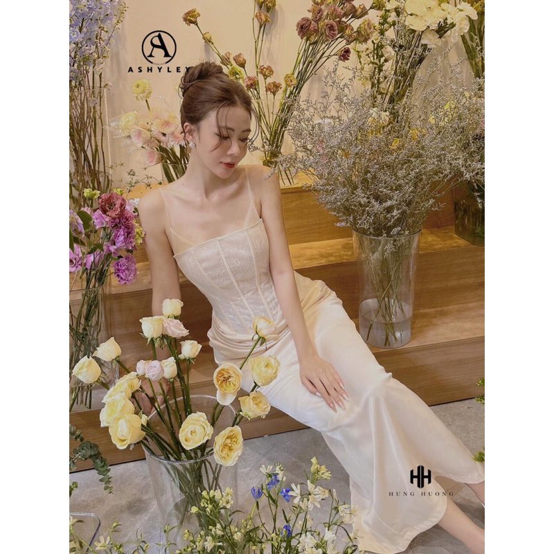 Váy 𝐓𝐇𝐀𝐋𝐈𝐀 𝐀𝐒𝐇𝐘𝐋𝐄𝐘 body 2 dây corset phối ren tinh xảo