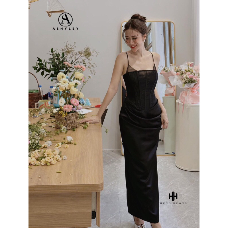 Váy 𝐓𝐇𝐀𝐋𝐈𝐀 𝐀𝐒𝐇𝐘𝐋𝐄𝐘 body 2 dây corset phối ren tinh xảo