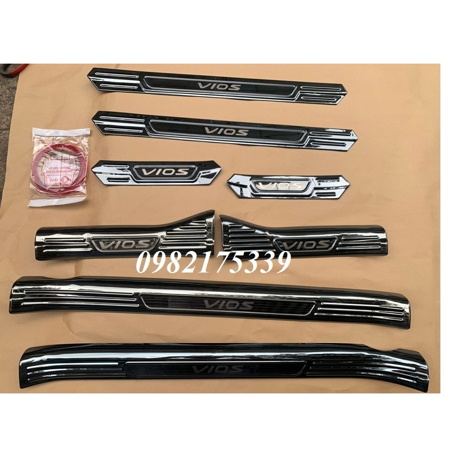 ốp bậc cửa, nẹp bước chân xe vios 2019 2020 2021 2022 2023 2024.