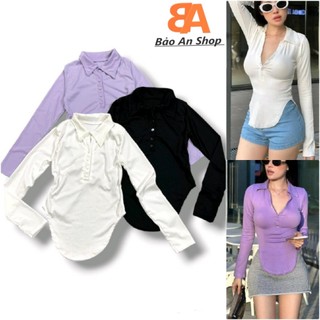 Áo cổ bẻ tay dài