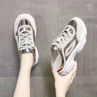 Giày lười MLB Mule Dia Monogram New York Yankees bản cao cấp