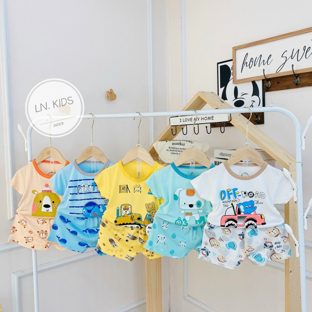 Bộ quần áo cộc tay thun lạnh cho bé trai, bé gái BC22
