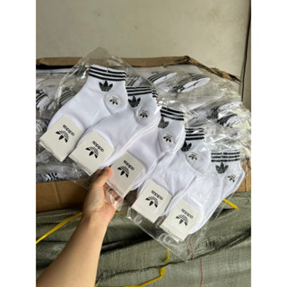 Sỉ 10 đôi tất adidas cổ ngắn trắng/đen