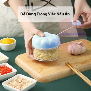 Máy Xay Tỏi Ớt Cầm Tay Mini - Dụng Cụ Xay Tỏi, Ớt Dây Rút Tiện Lợi