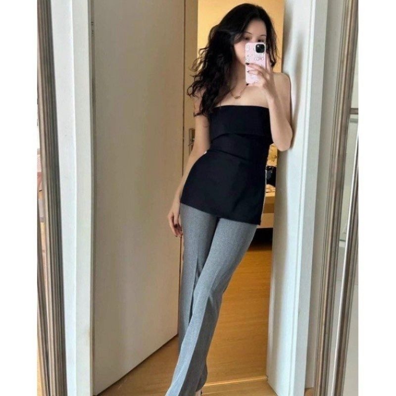 Áo ống cúp ngực có mút ,áo quây dài có 2 khoá hông xẻ tà kiểu ôm body Hàn Quốc cực sang chảnh G8